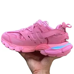 luxury couples' LED shoes classic track chunky trainers with LED men's and women's thick sole rechargeable Sneakers Casual flat height increasing tennis shoes