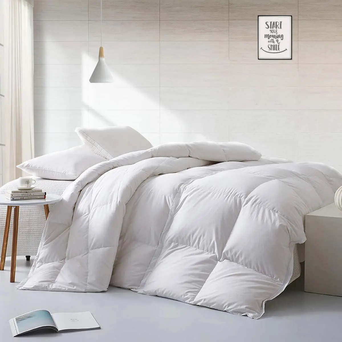 APSMILE Twin Size Lightweight Feather-Down Fiber Comforter, Aesthetic Duvets for Bedding Use