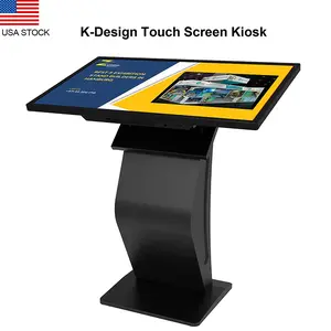 43"LCD Touch Screen Kiosk, Capacitive Touch Screen Self Service Kiosk, K-Style Stand Inquiry Machine, Interactive Display for Mall Navigation/Self-Ordering/Advertising/Retail Store
