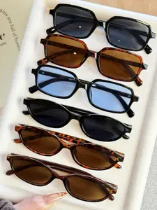 New Y2K Trendy Fashion Glasses, Unisex Retro Classic Style, Durable Streetwear Accessories, Casual Daily Wear, Party Gifts, Vintage Rectangle Shades