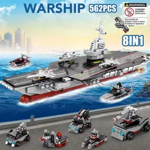 Military Ship Building Blocks Set, Warship Model Kit, Educational Toy for Kids, Perfect Gift for Boys, Christmas Present Idea