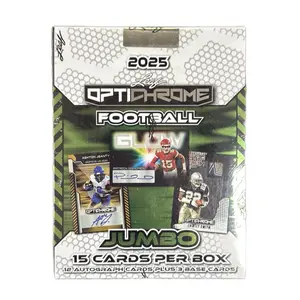Leaf OptiChrome Football 2025 Jumbo Box - 15 Cards Per Box Including 12 Autograph Cards and 3 Base Cards