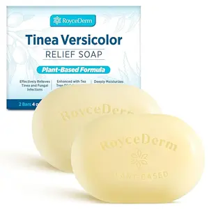Roycederm Tinea Versicolor Relief Soap Tea Tree Oil & Sulfur Cleansing Bar, Soothes Irritation, Hydrates & Supports Skin Health