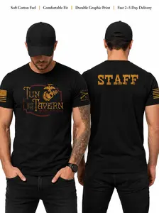 Tun Tavern Staff T-Shirt, Born in a Bar 1775 Marine Heritage Graphic Tee, Black Front & Back Patriotic Shirt for Veterans & Bar Crews | Menswear & Underwear - Men's Tops - T-shirts - Men's Short-sleeve T-shirts