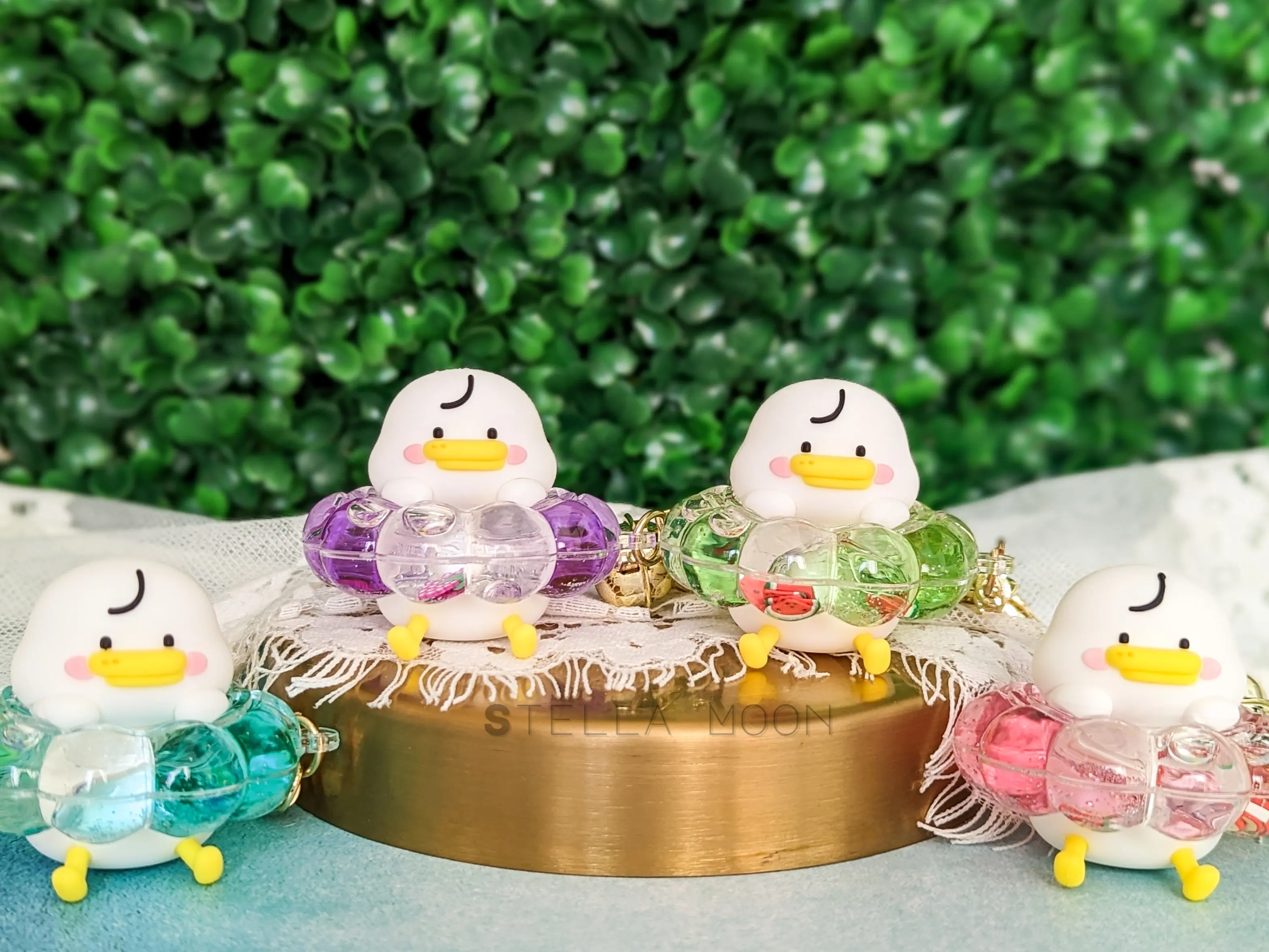 Fruity Duck Liquid Keychain, Floaty Glitter Key Accessory, Kawaii Lemon Bag Charm, Apple Shaker, Grape Floater Key Chain, Cute Bird Feet keychains cute keychain