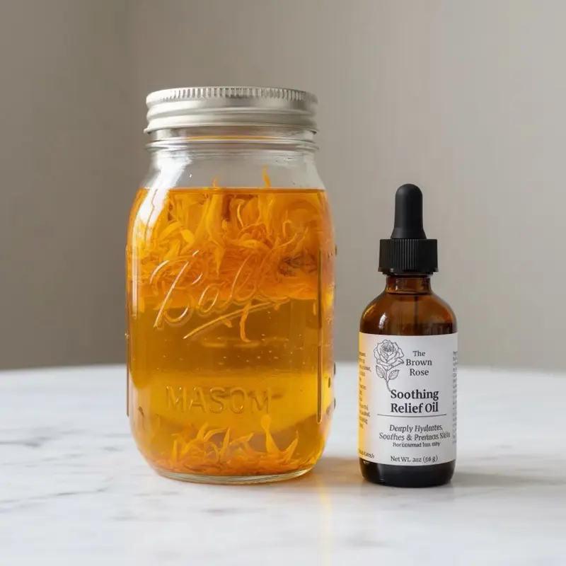 Soothing Body & Face Oil with Calendula & Sunflower, Lightweight Daily Moisturizer for Dry, Sensitive Skin, 2 oz Dropper Bottle, Hydrate, Nourishing, Body Care, Blend, Moisture, Hydrating, Face & Body