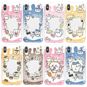Chiikawa Hachiware Usagi Momonga Tough Phone Case Cute Candy Color Aesthetic Shockproof Protective Cover For iPhone 11-17 Pro Max/Plus & Samsung Galaxy S23-S25