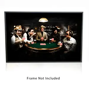 Country Legends Poker Game Satin Poster | No frame | | 18 x 12 in | Classic Vintage Country Men's Bedroom Decor Unframed poster