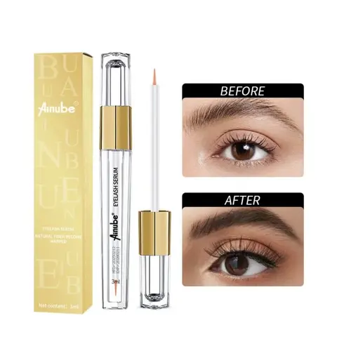 Ainube Eyelash Growth Serum - 3ml Plant-Based Extraction Formula, Ginseng Root Follicle Support, Gentle Non-Irritating Sensitive Skin Oily Nourishing Liquid, Lengthening Volumizing Primer for Healthier Thicker Lashes