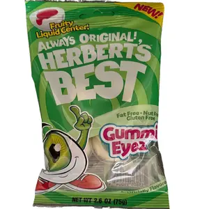 Herberts Best Gummi Eyez 2.6oz Fruity Liquid Center 4 Pieces - Snack Gummy Candy gummies earth gummy funny snacks eyeballs candies sweet Bonbon