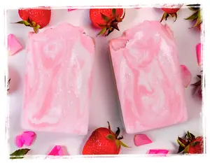 Strawberry Rose Goat Milk Soap Bar - Natural Handcrafted Soap