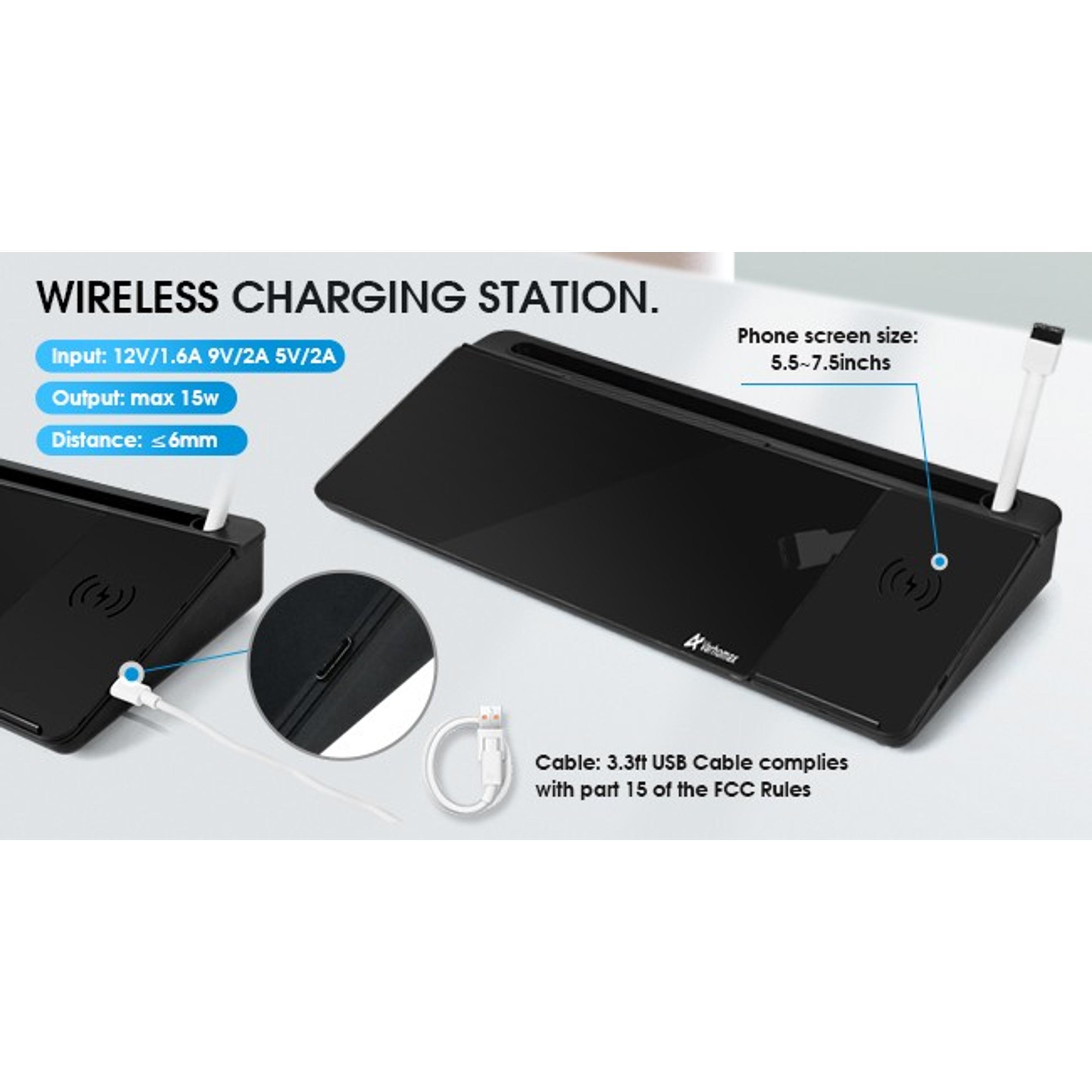 Modern Compact Glass Surface Dry Erase Desk Whiteboard (Black) with Wireless Charger, Desktop Storage, To Do List Memo Notepad for Office/Home Modern Compact Glass Surface Dry Erase Desk Whiteboard (Black) with Wireless Charger, Desktop Storage, To Do List Memo Notepad for Office/Home