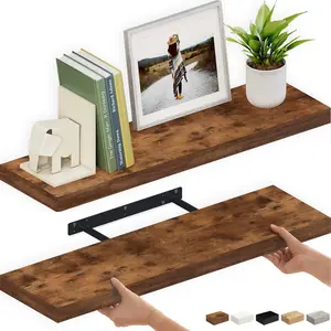 Ballucci 36" W x 8" D Floating Shelves - Set of 2 - Rustic Brown