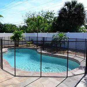 4x12 Ft Outdoor Pool Fence With Section Kit,Removable Mesh Barrier,For Inground