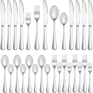 20 Piece Silverware Set Service for 4 Premium Stainless Steel Flatware Set Mirror Polished Cutlery Utensil Durable Home Kitchen Eating Tableware Include Fork Knife Spoon Set Dishwasher Safe