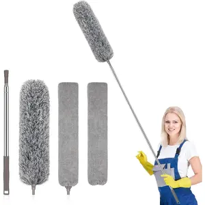 Dusters for Cleaning, 100-inch Extra-Long Floor Duster with Extension Pole Bendable Microfiber  Washable Ceiling Fan Cleaner Duster for High Ceilings, Furniture