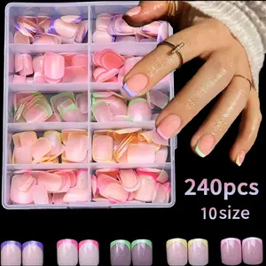 240-Piece Colorful Nail Tips Set, Nails Kit with Organized Storage Box for Easy Access and Versatile Styling Options