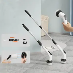 home essentials 5-Speed Electric Cleaning Brush with 8 Professional Heads, 2000mAh Cordless Power for Scrubbing Tile,mop, Grout, and Corner, Bendable Handle for Whole House Deep Clean valentines gift for bf house white official tiktok Household Household