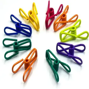 20 random color drying clips, practical multifunctional steel clips, food packaging sealing and binding supplies, windproof drying clips, multifunctional anti slip clothes clips, color storage sealing clips, durable metal wire clips,