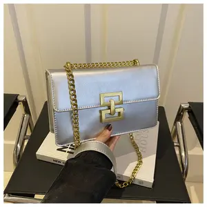  Elegant Shoulder Bag For Women With Fashion Chain PU Leather Crossbody Purse