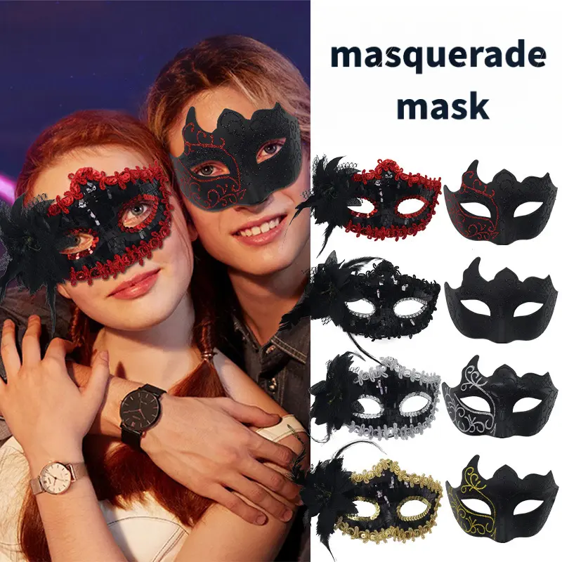 Masquerade Mask for Couples – Half Face Venetian Style for Parties, Dates & Halloween  Romantic, Edgy & Perfect for Any Vibe!