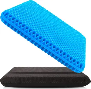 Gel Seat Cushion, Large & Thick for Long Sitting, Summervibes Soft & Breathable Pressure Relief Cushion for Hip Pain, Ideal for Office Chair, Wheelchair & Daily Use – Black Cover