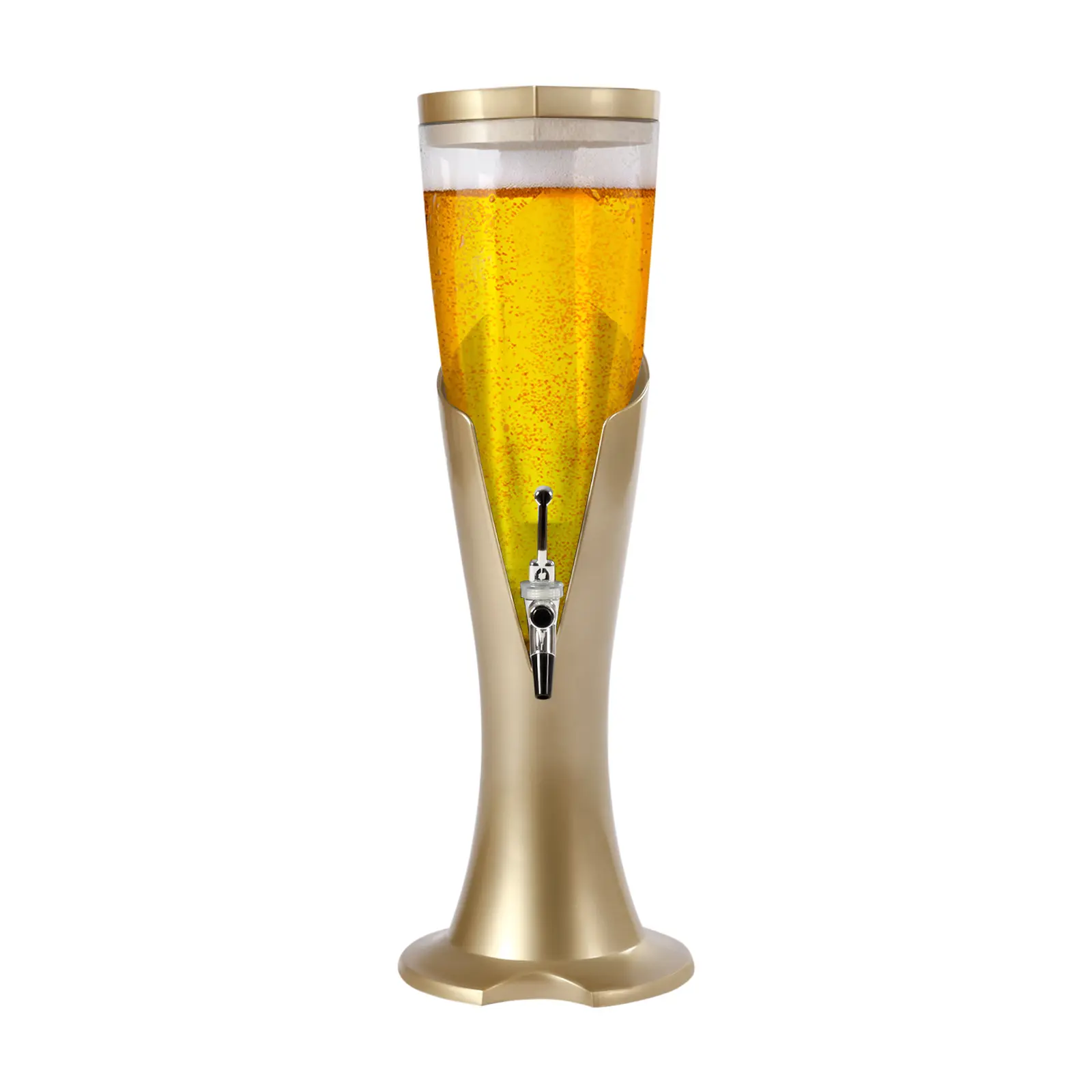 3L Gold Electroplated Beer Dispenser For Bar Party KTV Camping Outdoor Festival