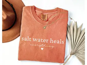 Salt Water Heals Comfort Colors Shirt, Beach Lover Tee -  AL