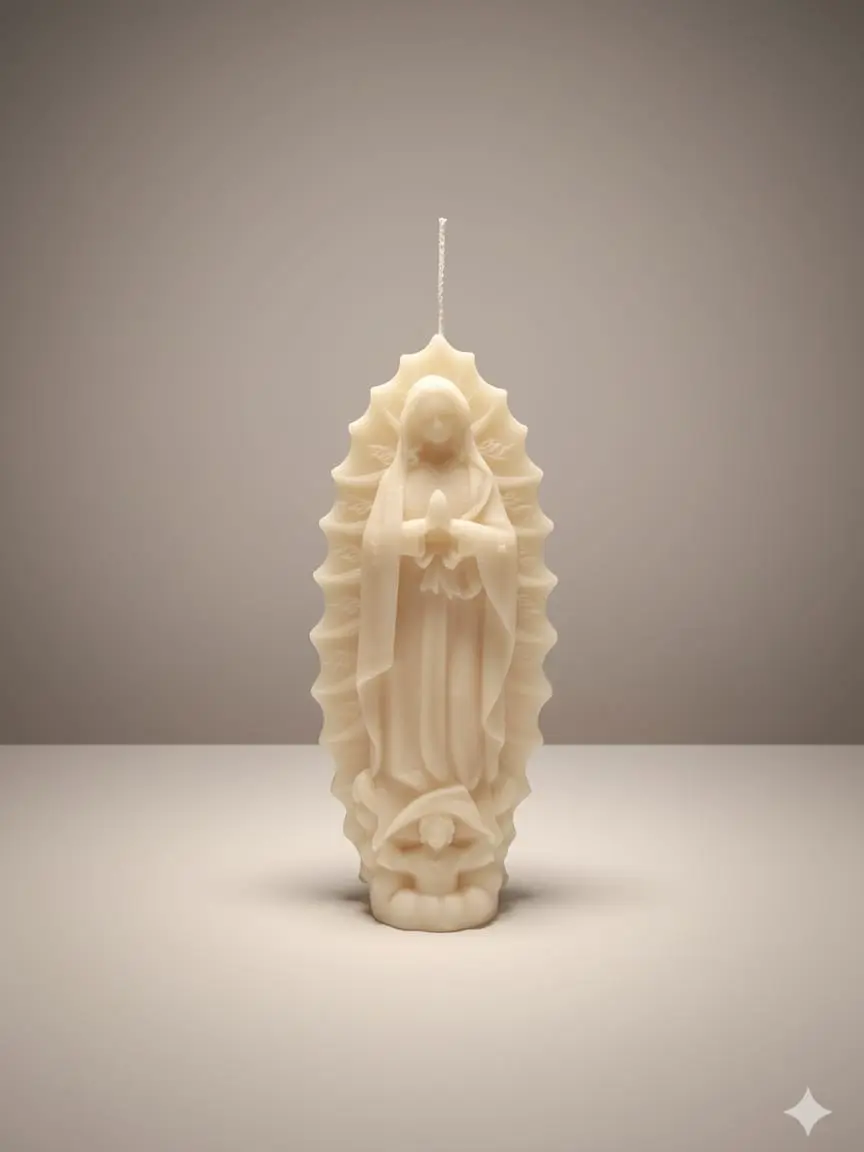 Handmade Virgin Mary Candle – Decorative Religious Candle – Home Décor & Gift