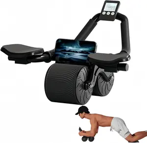 Ab Roller Wheel with Elbow Support, Automatic Rebound Abdominal Wheel,Ab Roller for Abdominal Exercise Machine,Abs Workout Equipment,Trainer Fitness Belly Training for Men & Women