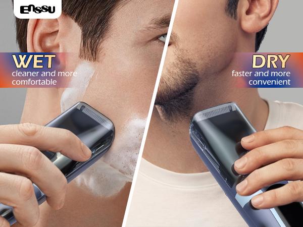 ENSSU Beard Trimmer for Men Auto-Vaccum, Rechargeable ElectricMen Beard Trimmers with 2 Combs, 1-20mm Adjustable Length Dial,Waterproof Cordless Mustache Trimmer for Face, Stubble