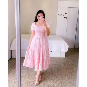 Spring Summer New Women's Dress Literary French Style Fresh Print Fashion Women's Elegant Commuter Girl New Outfit Casual Womenswear Flower Black(Sheet)