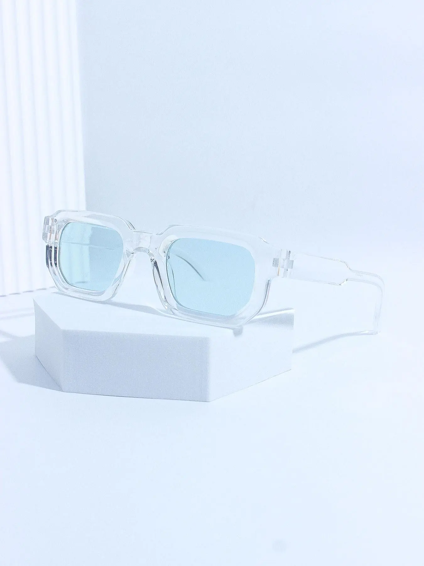 Unisex Simple Style Sunglasses, Trendy Casual Square Frame Sun Protection Sunglasses for Everyday Use, Fashion Accessories for Outdoor Activities
