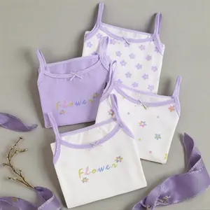 Girls' 4-Piece Fashion Set for Prepubescent Girls Magic Purple Halter Vest Comfortable Breathable Material Ideal for Teen Girl Clothing,girlset,cute clothes,shirts for girls