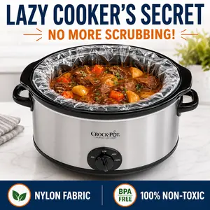 Slow Cooker Liner 13 in x 21 in (approximately 33.0 cm x 53.3 cm), Large Pot Liner Disposable Cooking Bags, BPA-Free Pot Liner Suitable for 3–8 Quart (approximately 33.0 L) Pots, Fits Oval and Round Slow Cookers, Pack of 20