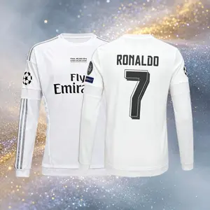 15 16 Home Kit White 7# Cristiano Ronaldo Short And Long Sleeve Soccer Jersey Fans Version