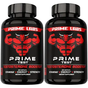 Prime Labs Testosterone Supplement for Men (2-Pack) - Stamina, Endurance, Energy, & Strength - Men's Testosterone Booster & Workout Supplement - 120 Caplets