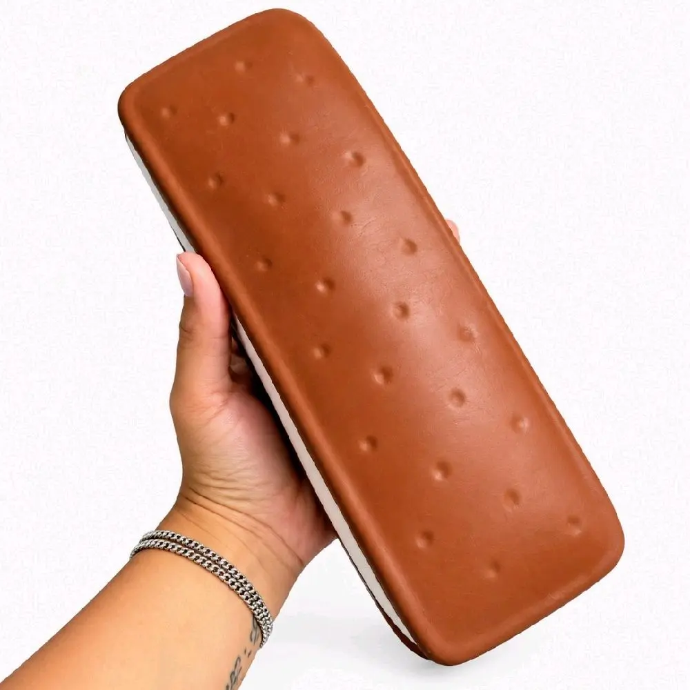 Jumbo Ice Cream Sandwich Squishy Fidget Toy – Chocolate Dessert Sensory Toy