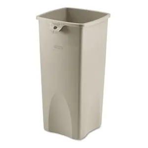 Rcp 356988BG Untouchable Square Plastic 23 gal Beige All-Purpose Outdoor Dustbin, Home Care Supply Waste Container, All-Purpose Outdoor Dustbins