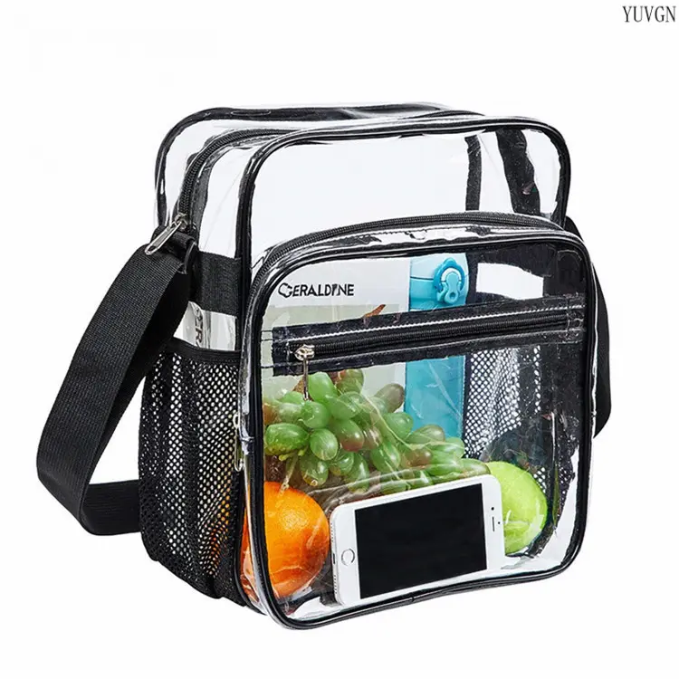 Unisex See-Through Waterproof PVC Adjustable Crossbody Bag - Compact, Lightweight Sports & Outdoor Messenger Bag for Travel, Daily Use