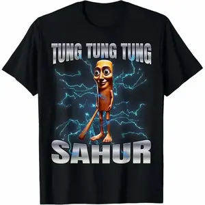 Unisex Tung Tung Tung Sahur T-Shirt women graphic shirts 100% Cotton