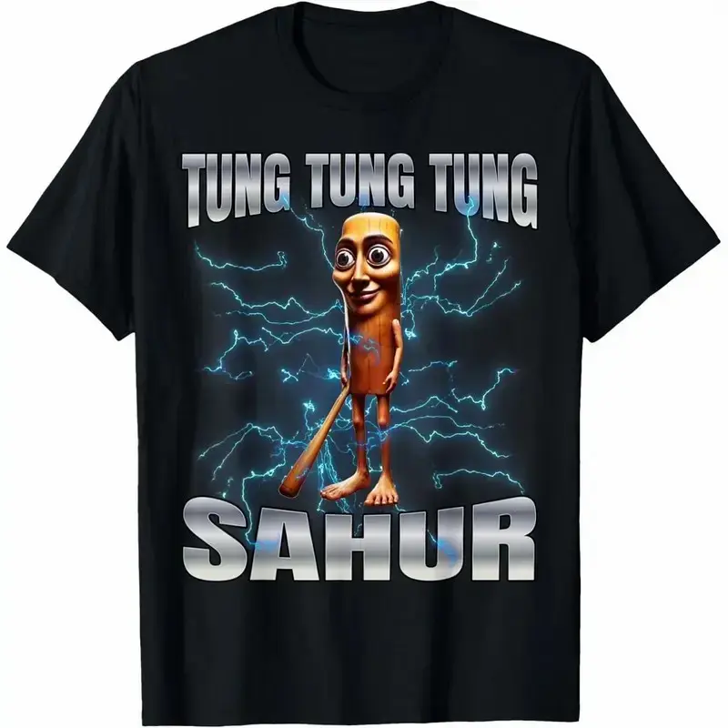 Unisex Tung Tung Tung Sahur T-Shirt women graphic shirts 100% Cotton