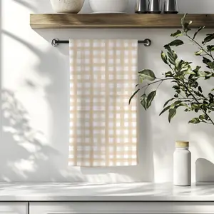 Gingham on Cream | Double-Sided Hand Towel