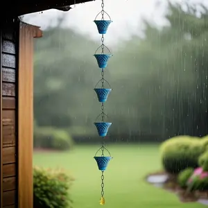 Thickened Bell-Shaped Rust-Resistant Outdoor Decorative Rain Chain, Garden Drainage Pipe Splitter, Durable and Aesthetic Design