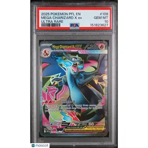 2025 Pokemon Phantasmal Flames Mega Charizard X EX #109 Ultra Rare PSA 10 GEM