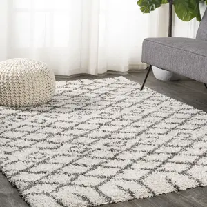 JONATHAN Y Algaida Moroccan Diamond Shag Indoor Area Rug; for Living Room, Kitchen, Bedroom, Dining Room, Office