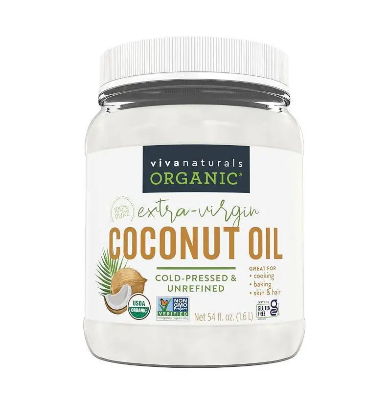 [HOT SALE 2026] Viva Naturals Organic Extra-Virgin Coconut Oil - Unrefined and Cold-Pressed, Natural Hair Oil, Skin Oil and Cooking Oil with Fresh Flavor, Non-GMO Coconut Oil (Aceite de Coco), USDA Organic