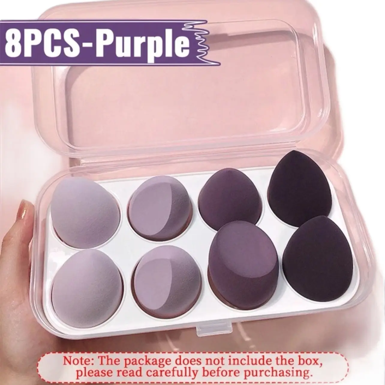 8pcs Pink Makeup Sponge Set - Soft Sponge for Foundation, Blush, Dry & Wet Use - Beauty Cosmetic Tools with Slopped Cut beautyblenders Multicolor Professional blender