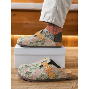 Unisex One-Step Wooden Sandals, Comfortable Trendy Design, Random Floral Pattern, Perfect Casual Wear, Ideal Gift, Durable Craftsmanship