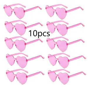 Heart Shaped Sunglasses, 10 Pairs Cute Sunglasses, Party Decoration Supplies for Wedding & Graduation & Birthday, Masks, Party Favor, Party Event Props, Party Accessories